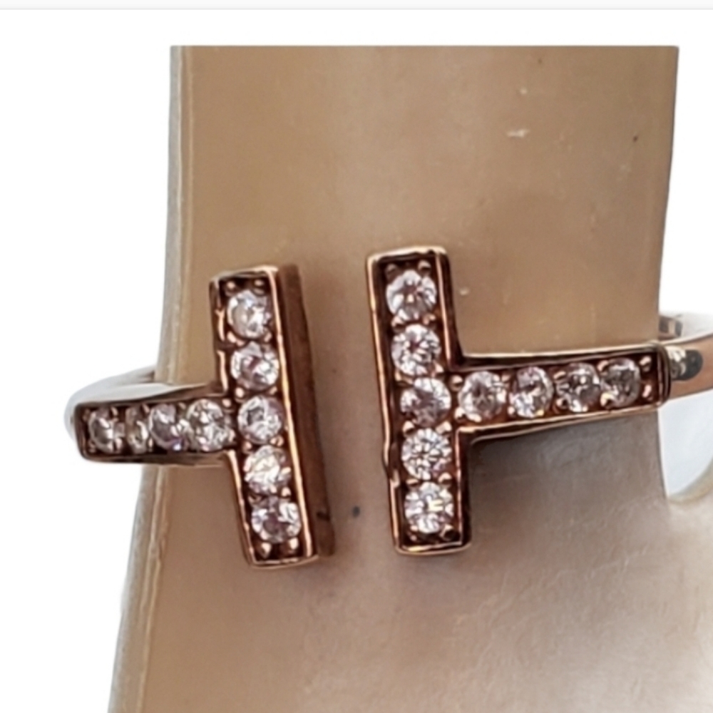 Rose Gold cocktail ring size 7.5" wire ring minimalist *